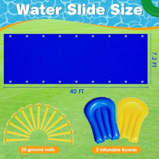 Water Slide | 40 Ft Long | 2 Inflatable Boards Included