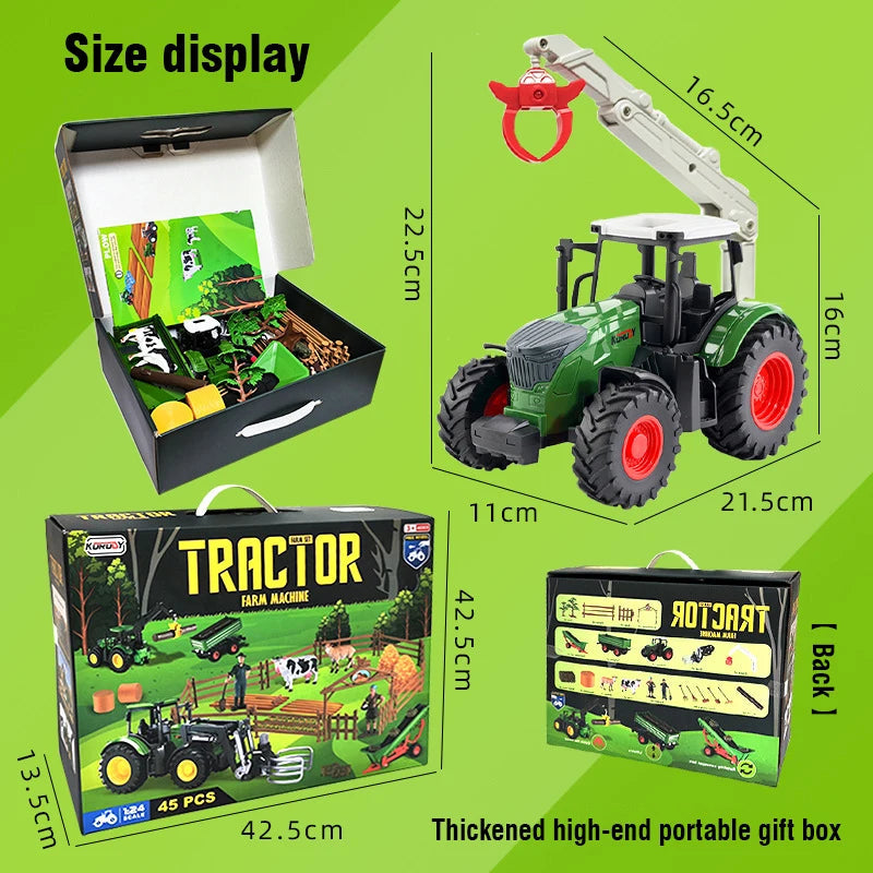 1:24 RC Car Sliding Farmer Farm Tractor Truck Kids Toys Simulation
