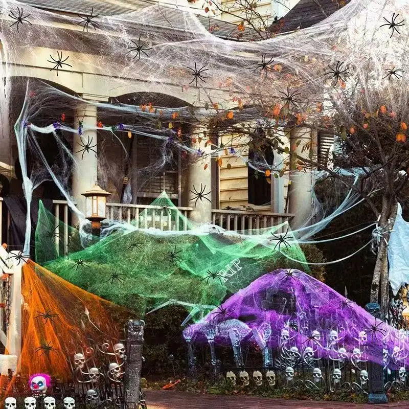 Halloween Spider Web | Stretchy Polyester | Horror Gothic Home Decor