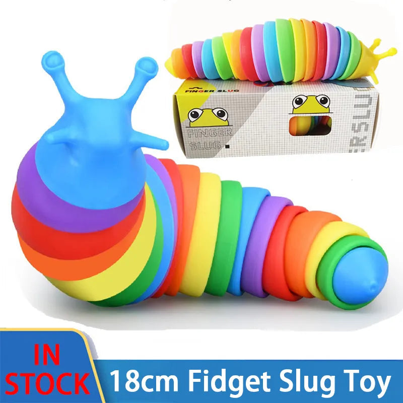 Cute Caterpillar Shape 18cm Fidget Slug Decompression Toy