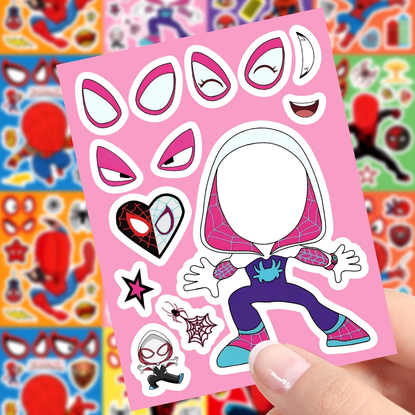 Spiderman Sticker Set | 8 Sheets | Waterproof | 5 cm Diameter