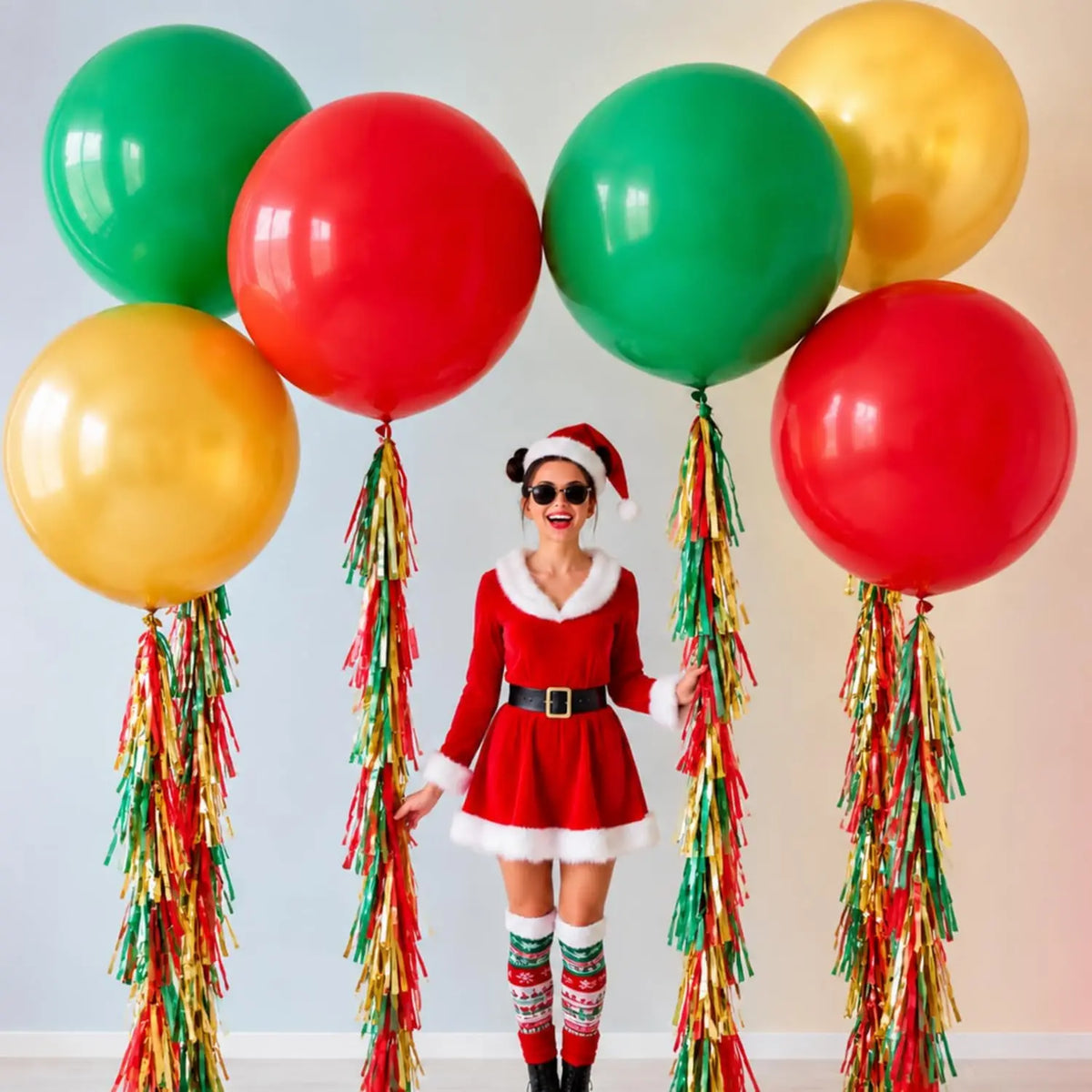 Giant Balloons | 36 Inch | With Tassels | Christmas Party Decor