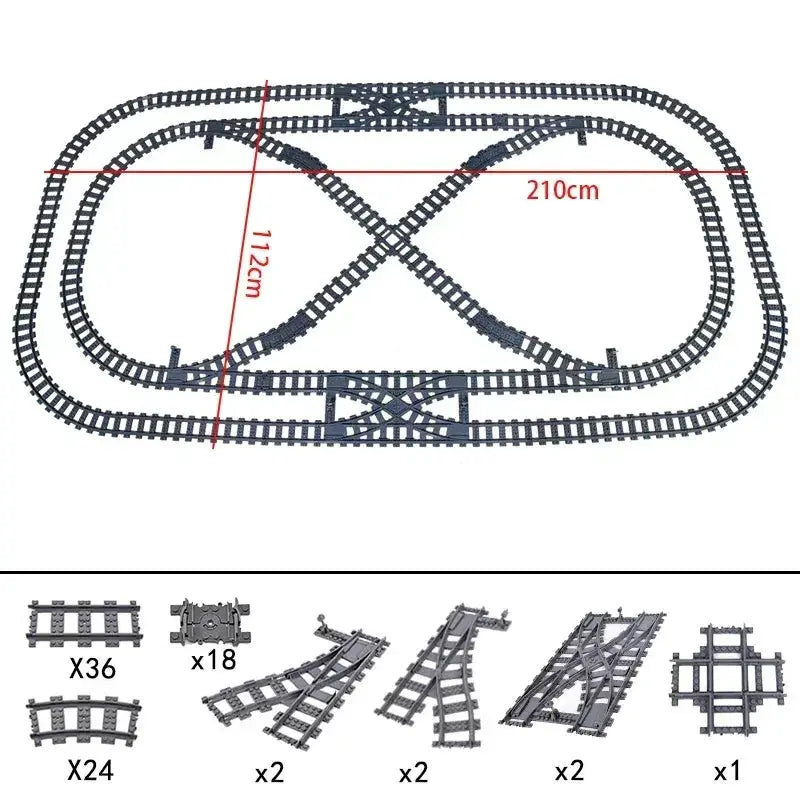 Lego Compatible Flexible Train Tracks Building Set For Kids - ToylandEU