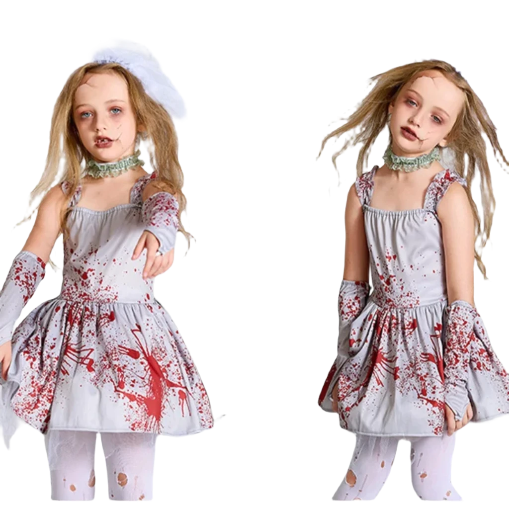 Spooktacular Kids Zombie Bride Costume - Ultimate Halloween Costume