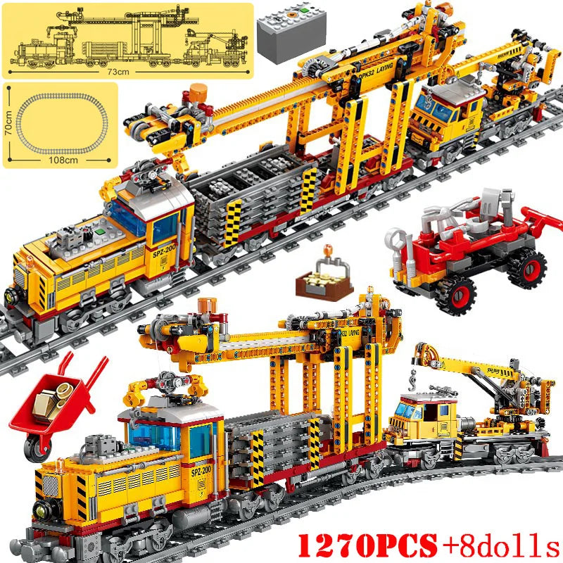 City Train Tracks Building Blocks Kit For Kids DIY Creativity