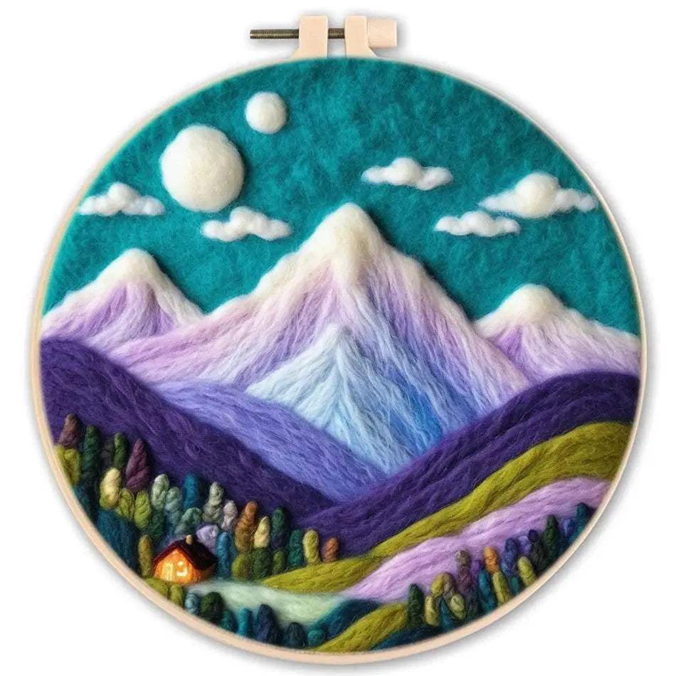 GATYZTORY 20x20cm Frame Wool Painting Kit Needle Felt Landscape Picture Craft Painting Gift For Mom - ToylandEU
