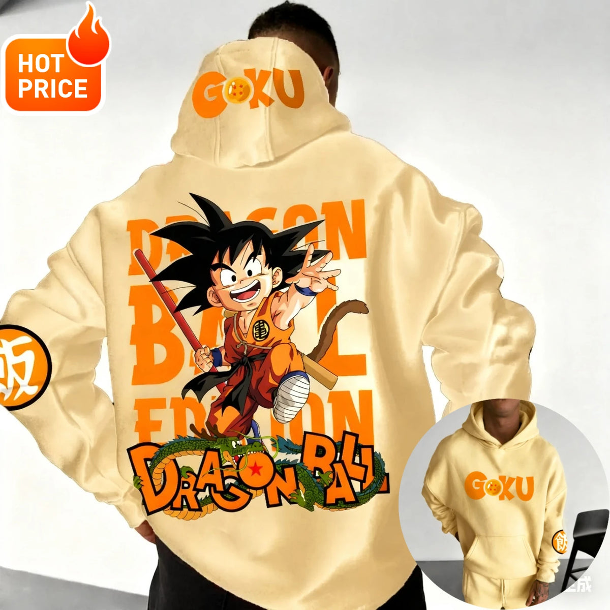 Dragon Ball Hoodie | Anime Print | Oversized Relaxed Fit | Unisex Streetwear