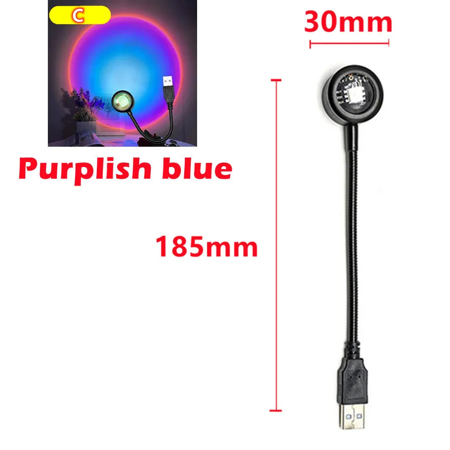 LED Sunset Lamp | USB Powered | Mushroom Design | Bedroom Decor
