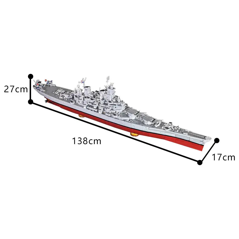 Gobricks MOC USS Iowa BB-61 Battleship Bricks Model USS Missouri BB-63 The Lowa-class Maritime Cruisers Building Blocks Toy Gift - ToylandEU