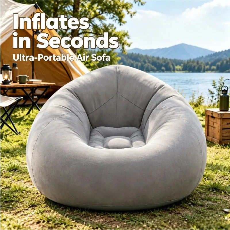 Inflatable Sofa | Flocking Surface | Foldable | Single Seat Indoor Outdoor
