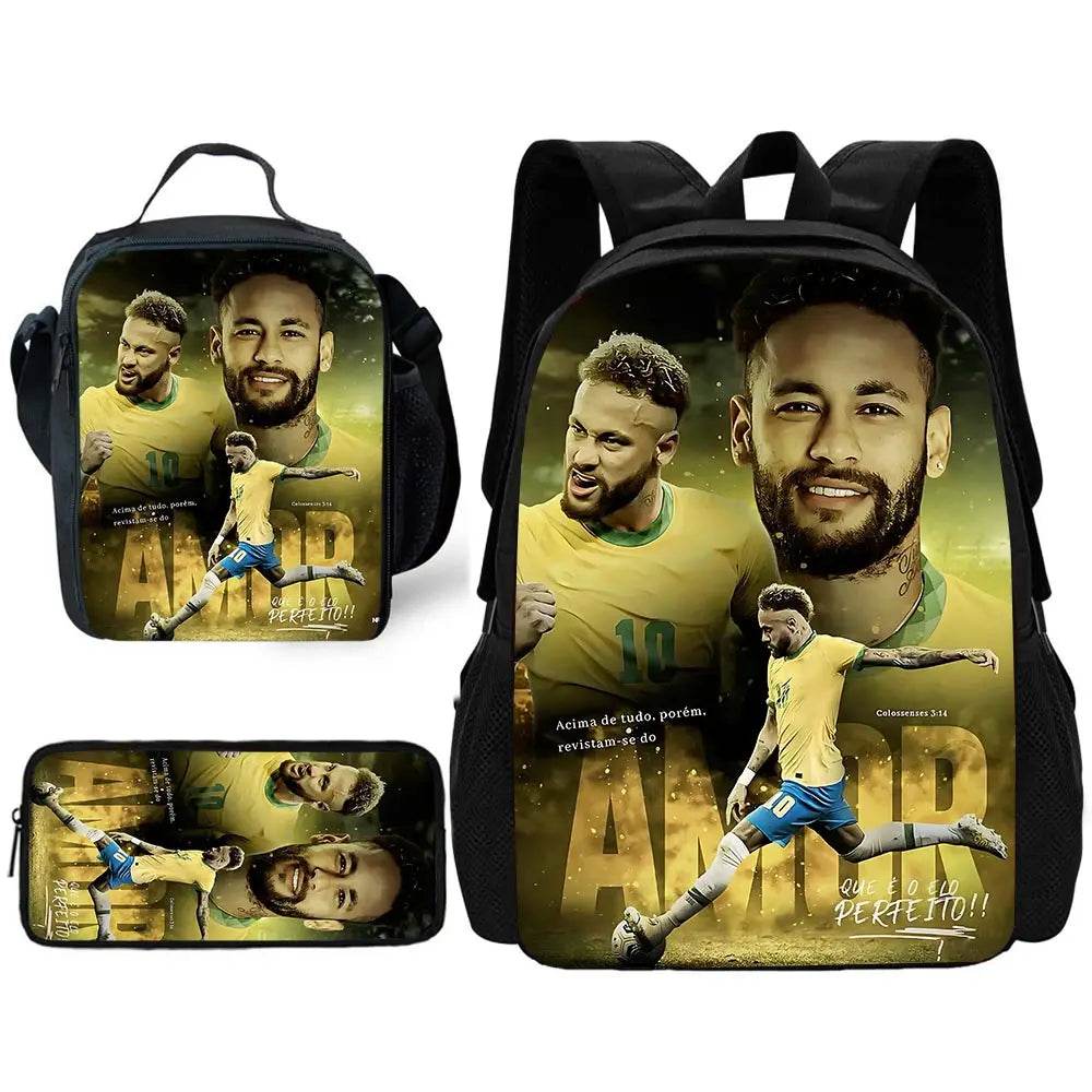 Durable School Backpack Football Themed With Lunch Bags And Pencil Bags For Boys And Girls - ToylandEU
