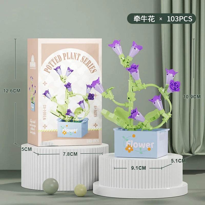 Premium Building Block Kit Flower Bouquet 3D DIY Home Decor - ToylandEU