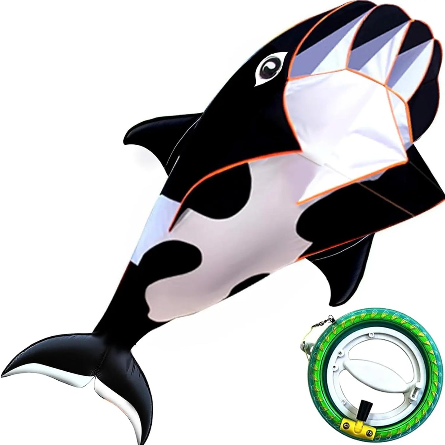 Kite | 57-Inch | Single Line | Whale Dolphin Animal Kite Black