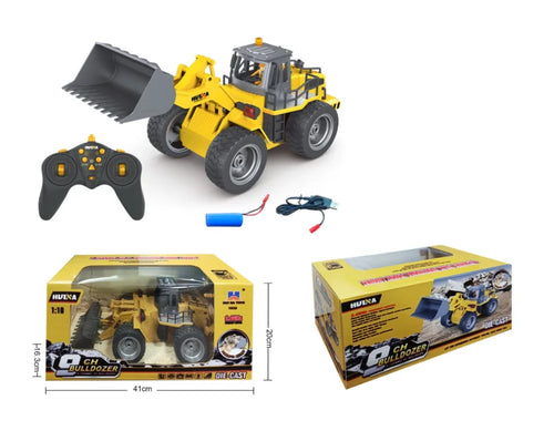 532 1/18 RC Bulldozer - Khaki 2.4G Remote Control Tractor with Rechargeable Battery Pack ToylandEU.com Toyland EU