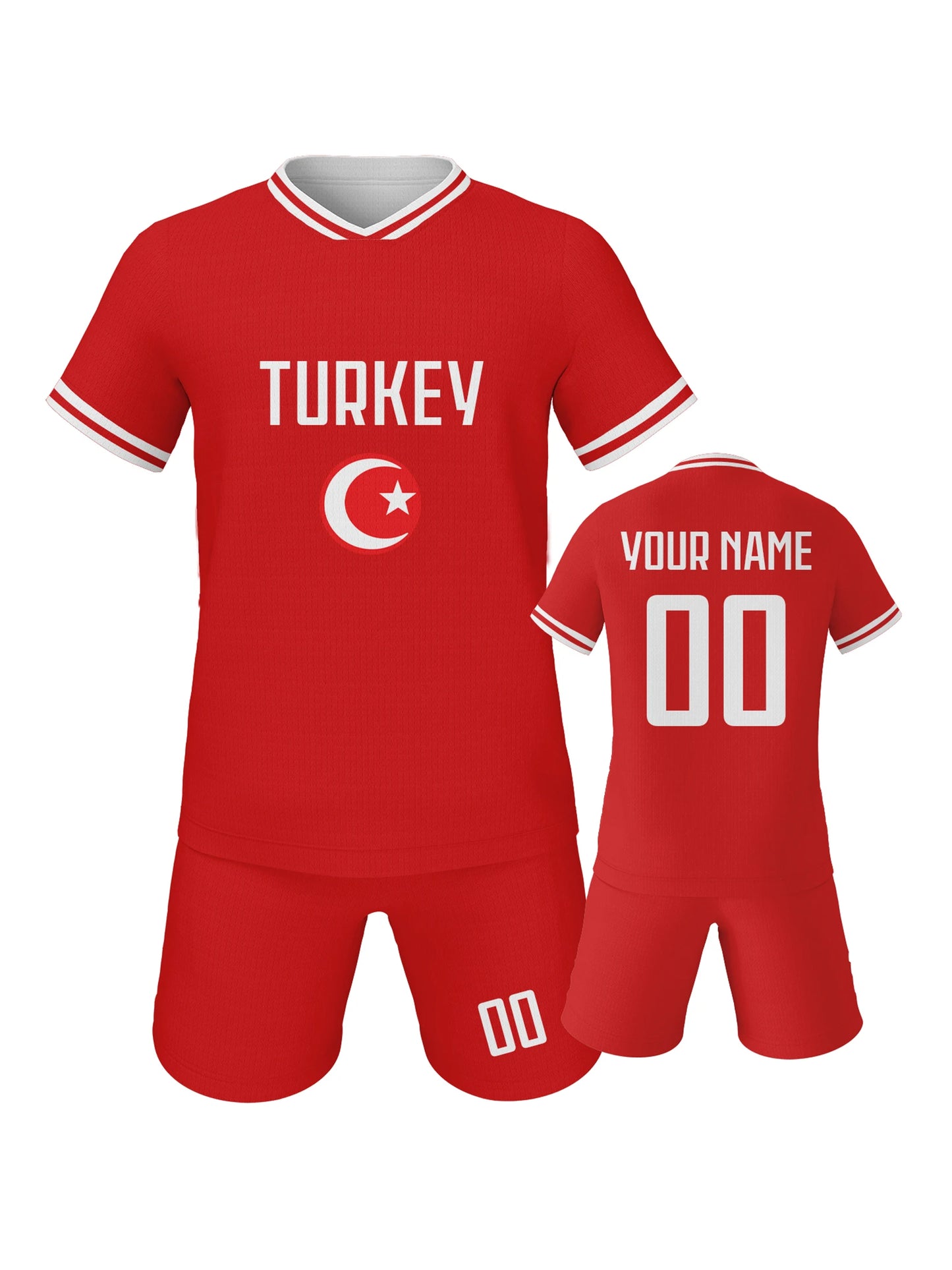 Personalized Kids' Soccer Jersey and Shorts Set - Customizable Football Uniform for Boys and Girls