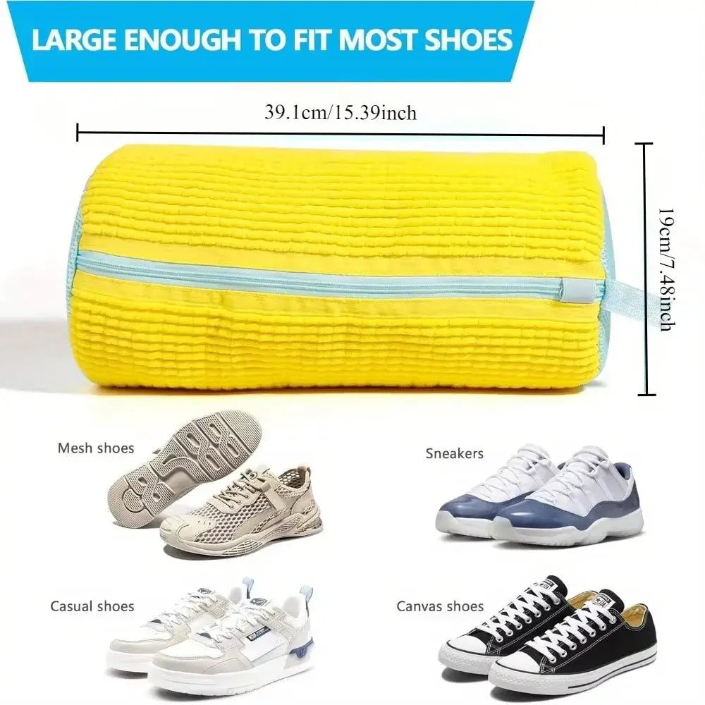 1PCS Wash Shoes Bag Padded Net Laundry Shoes Protector Fluffy fibers Polyester Washing Shoes Machine Laundry Bag Drying Bags - ToylandEU