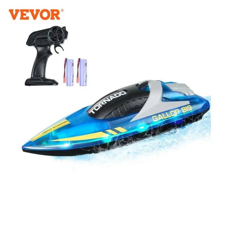 RC VEVOR HJ819 Fast RC Racing Boat - 2.4GHz Remote Control Water Speed Toy for Kids and Adults, Max Speed 12 km/h