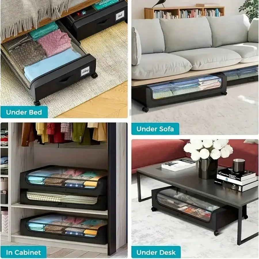 Under Bed Bins | Wheeled Zipper Lid | Toylandeu™