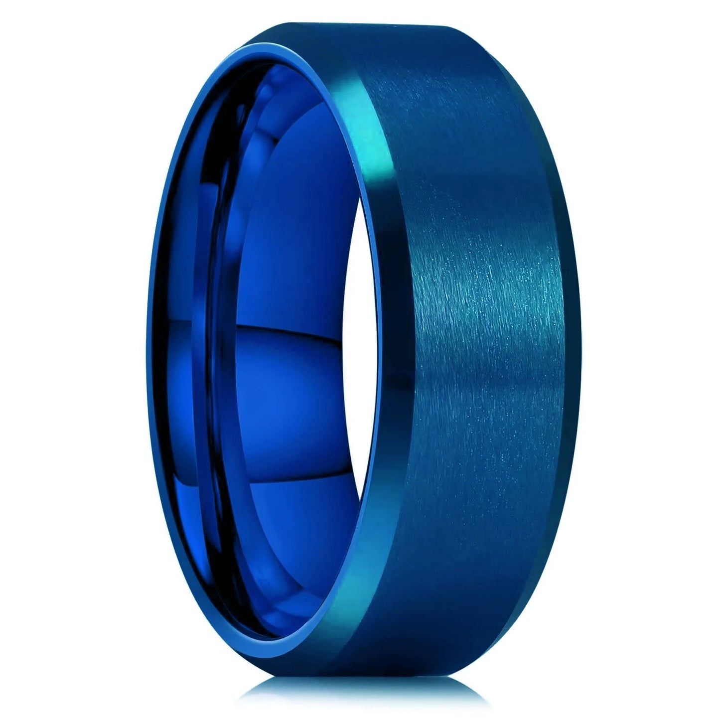 Rings | 8mm | Titanium Steel | Unisex Silver Matte Brushed Wedding Band