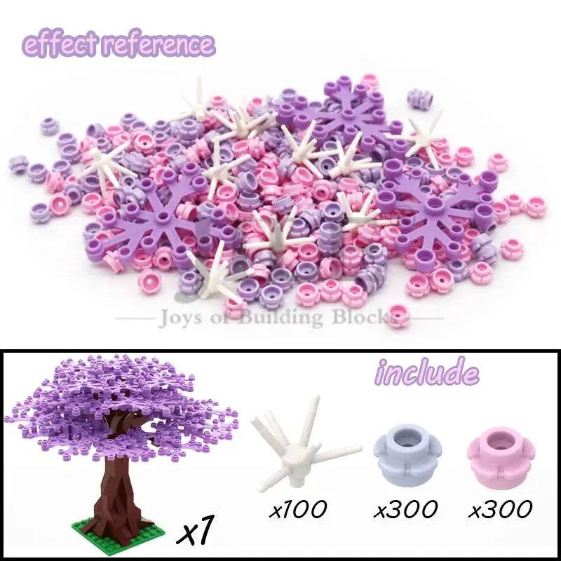 MOC Sakura Flower Stem Tree Building Blocks Set DIY Cherry Blossom Bricks Treehouse Model Decoration Toys 24866 19119 2417 2423 - ToylandEU