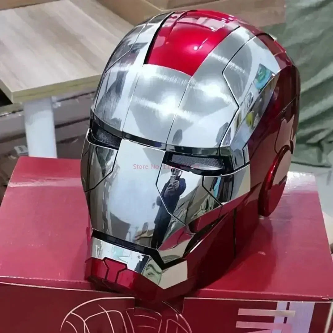 Iron Man 1:1 Helmet Mk5 Mk50 Avengers War Machine Cosplay Electric Open Close English Voice Remote Control Toys Christmas Gifts - ToylandEU