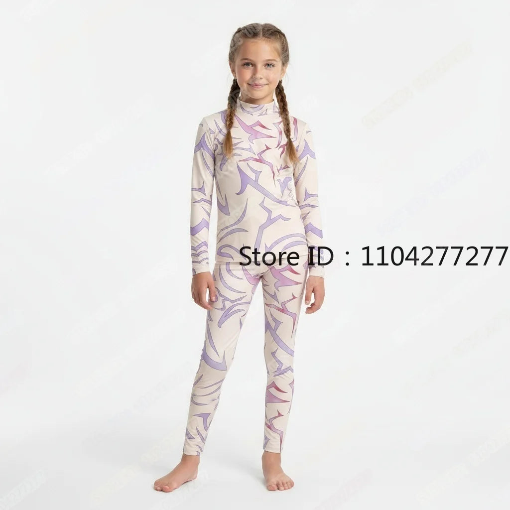 Kids Pajama Set | Long Sleeve Polyester | Devil Tattoo Graphic | Youth Unisex Style