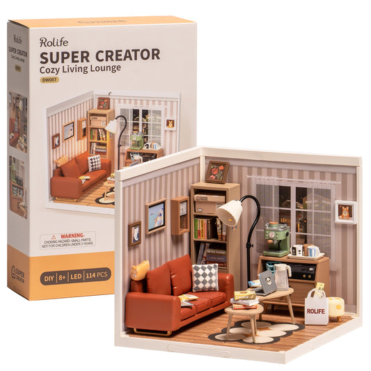 Cozy Living Lounge 3D Puzzle Kit - DIY Miniature Super Store Fun!