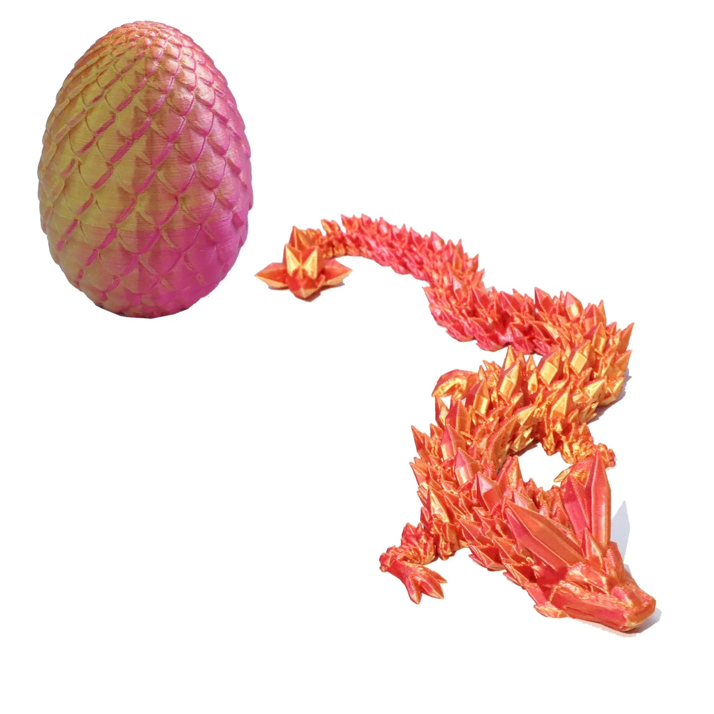 3D Printed Dragon Egg Toy With Articulated Crystal Dragon - ToylandEU