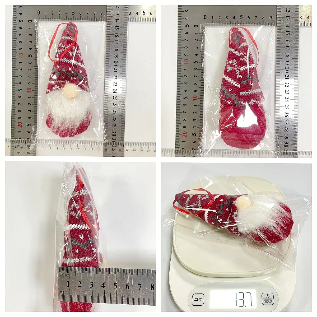 Christmas Plush Gnomes | 3 6 9 Piece Set | Wall Hanging Decor