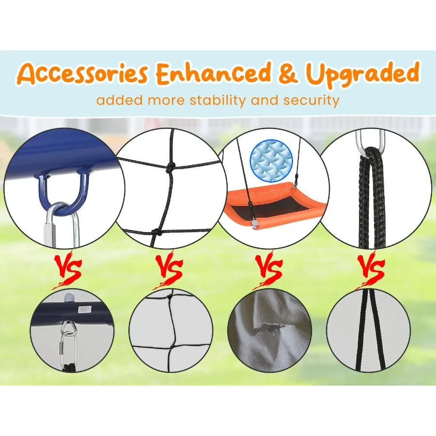 Heavy Duty Backyard Swing Set Six In One Metal Playset