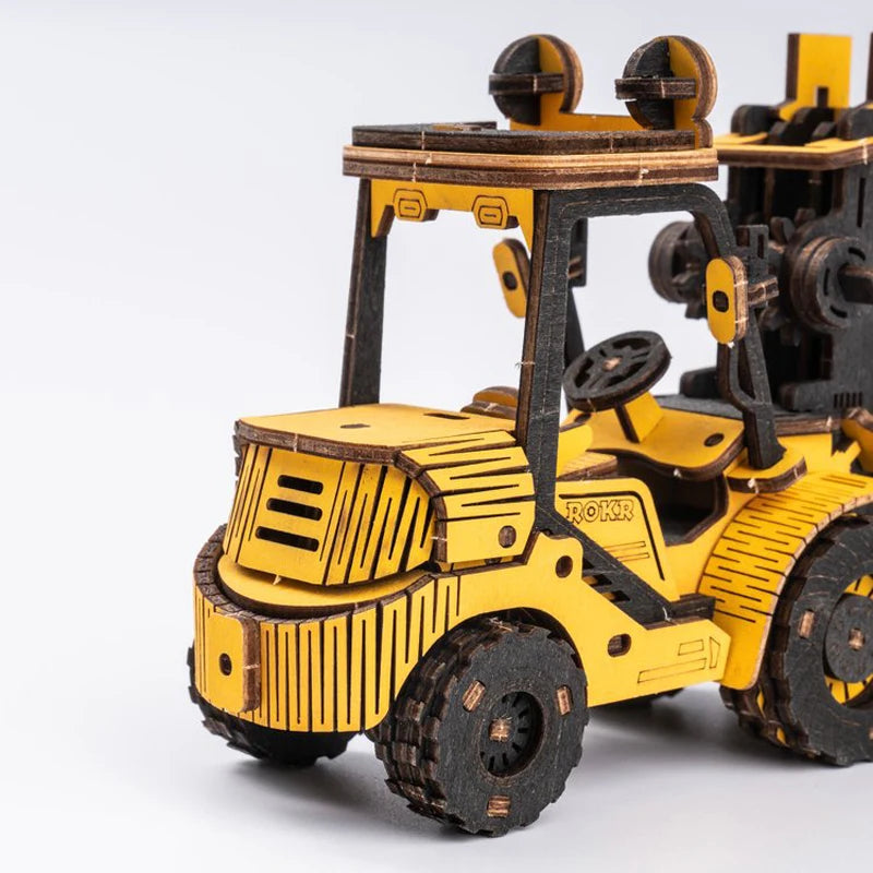 Robotime ROKR Forklift 3D Wooden PuzzleTG413K - DIY Educational Building Block Set for Kids - ToylandEU