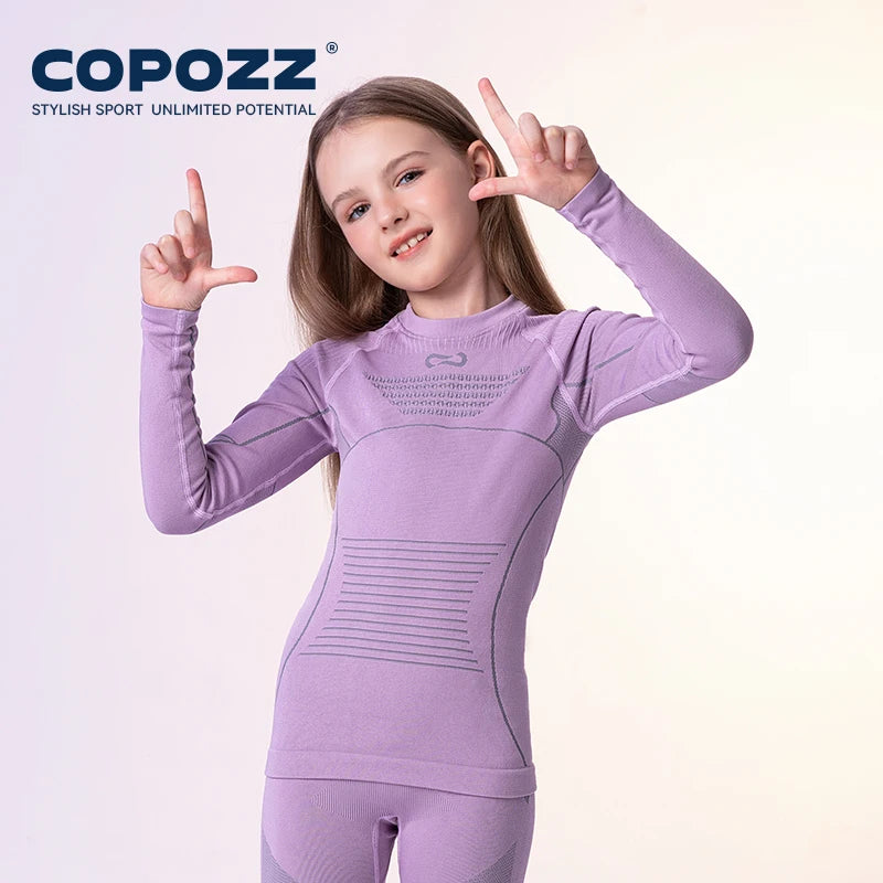 Kids Thermal Underwear Set | Winter Breathable Build | Ski Boys Girls