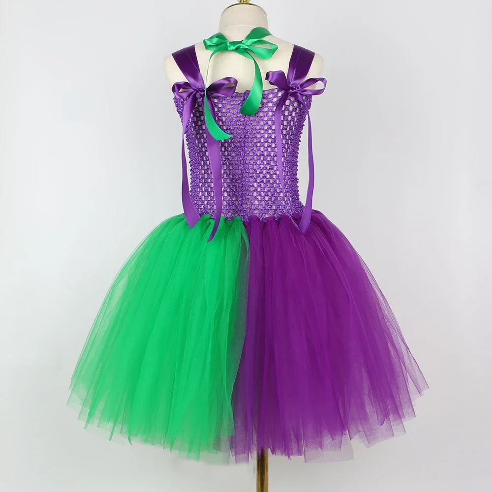 Girls' Bat Joker Tutu Costume - Fun Halloween & Carnival Dress