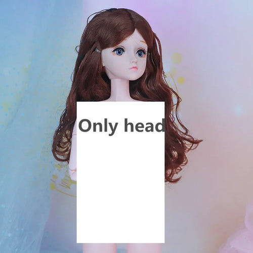 60CM BJD Doll Head with 4D Artificial Eyes and Long Curly Hair ToylandEU.com Toyland EU