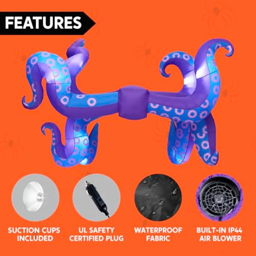 Inflatable Octopus Tentacle Decoration | LED Lights | Black | Trunk or Treat