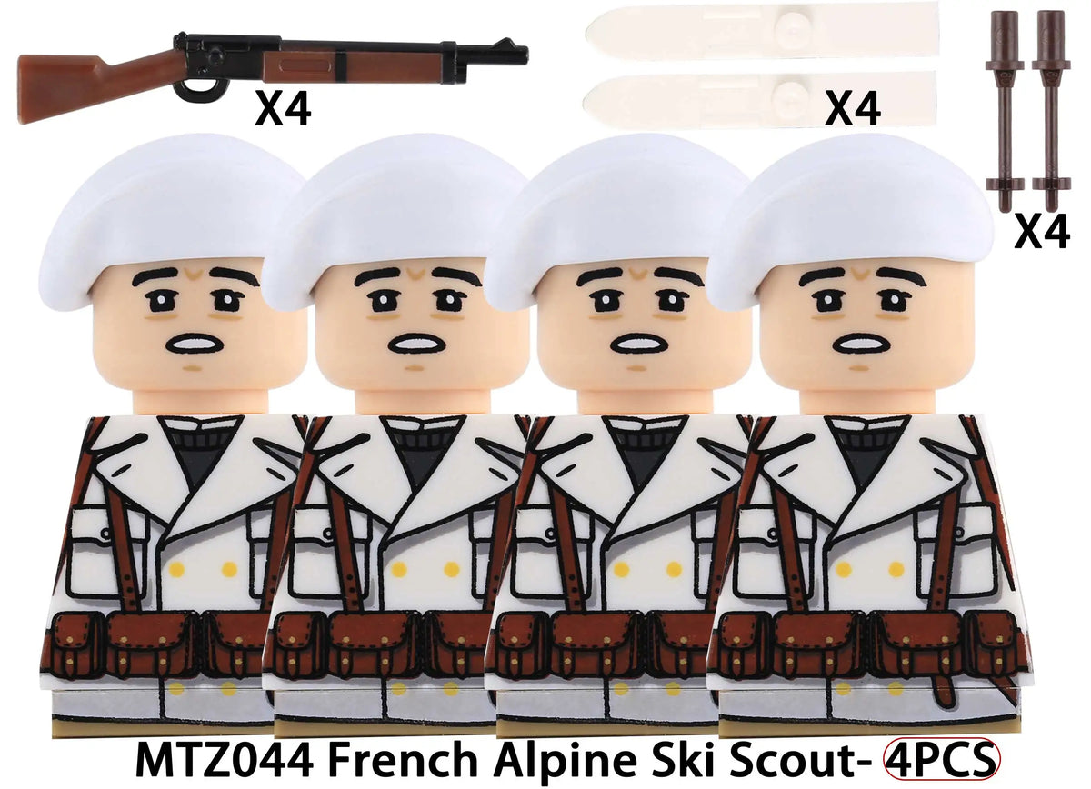 French Infantry Brick Set | WW2 Military Gear | Armor And Gun Kit | Kids Gift