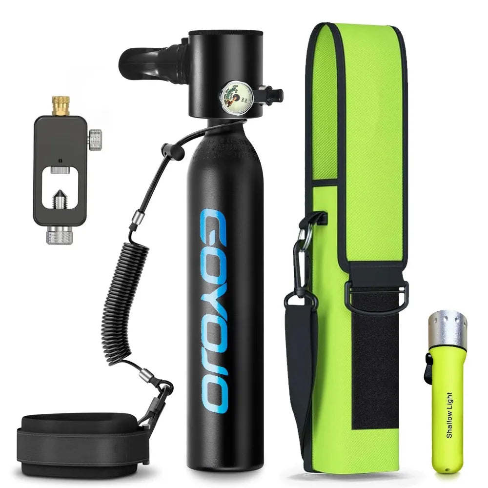 Mini Scuba Tank | 0.5L Capacity | 3000 PSI Max Pressure | 6-12 Minutes Dive Time