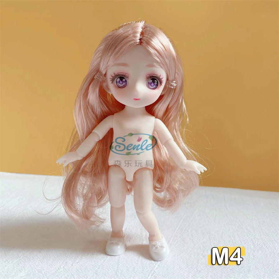 Anime Eye Naked Doll with Movable Joints and Shoes - ToylandEU