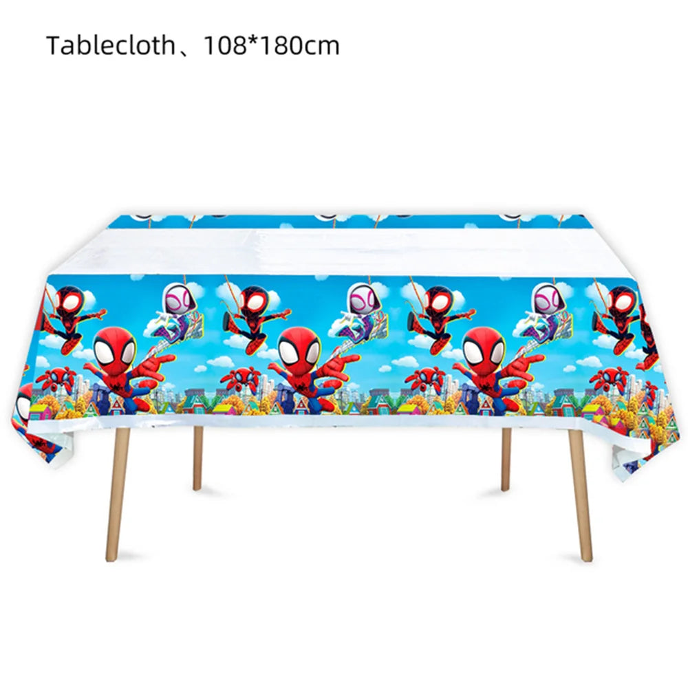 Spider Birthday Party Supplies | Disposable Tableware Set | Plates Cups Napkins