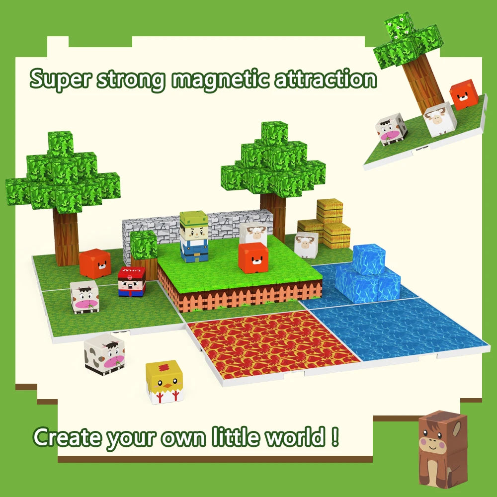 Magnetic Building Block Set | Micro and Large Blocks | Brand SIBEIJIA | Ages 3-6