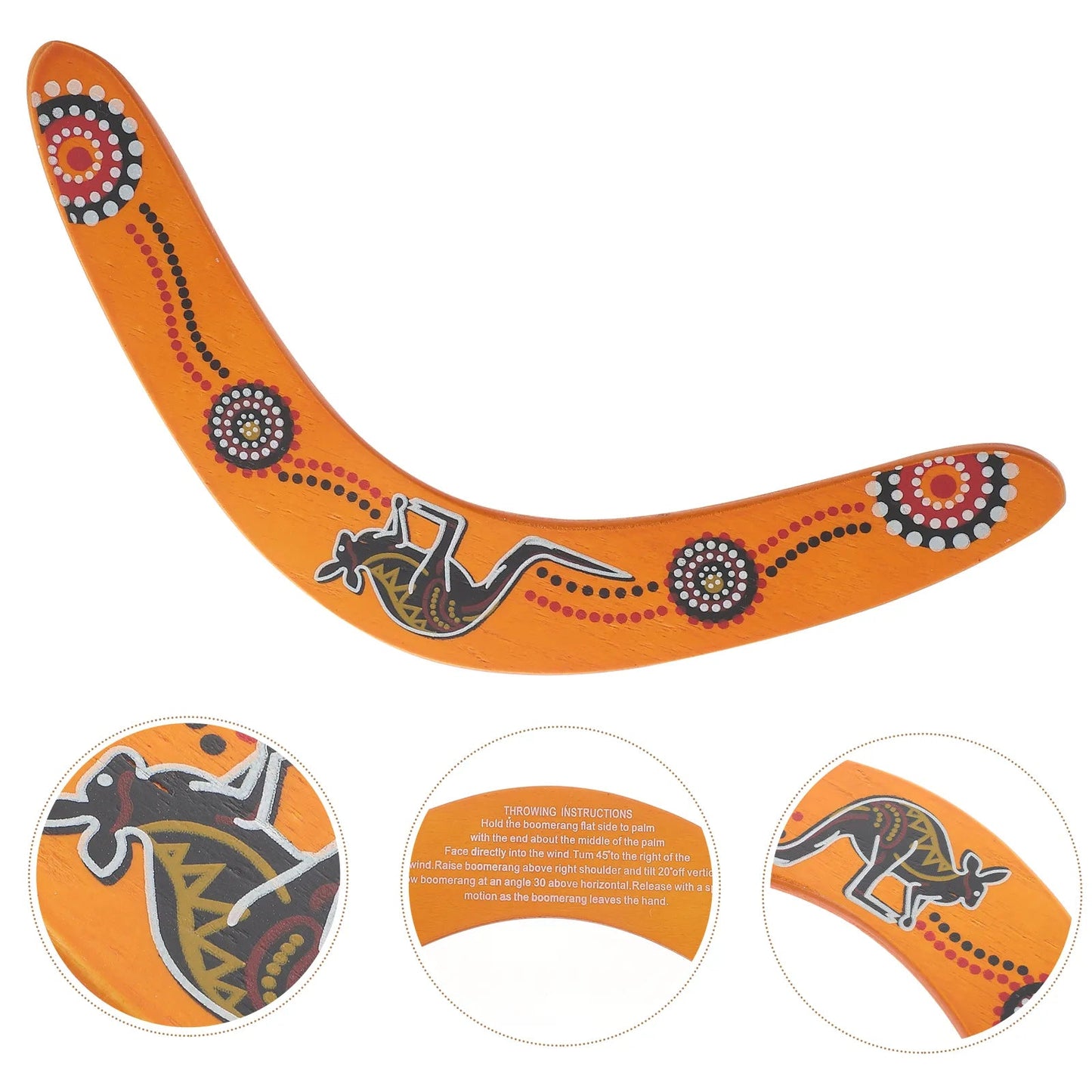 Woodiness Kangaroo V Shaped Boomerang Toy Flying Disc Throw Catch Toyland EU