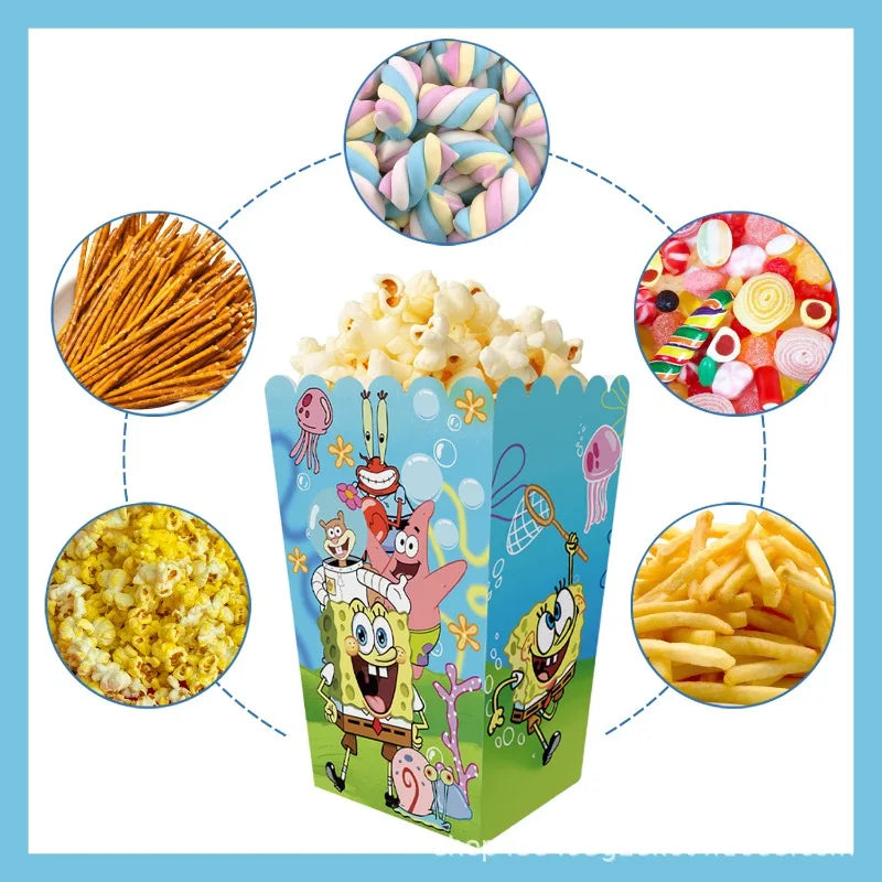 Foldable Paper Snack Box | SpongeBob Print | Disposable | Kids Party