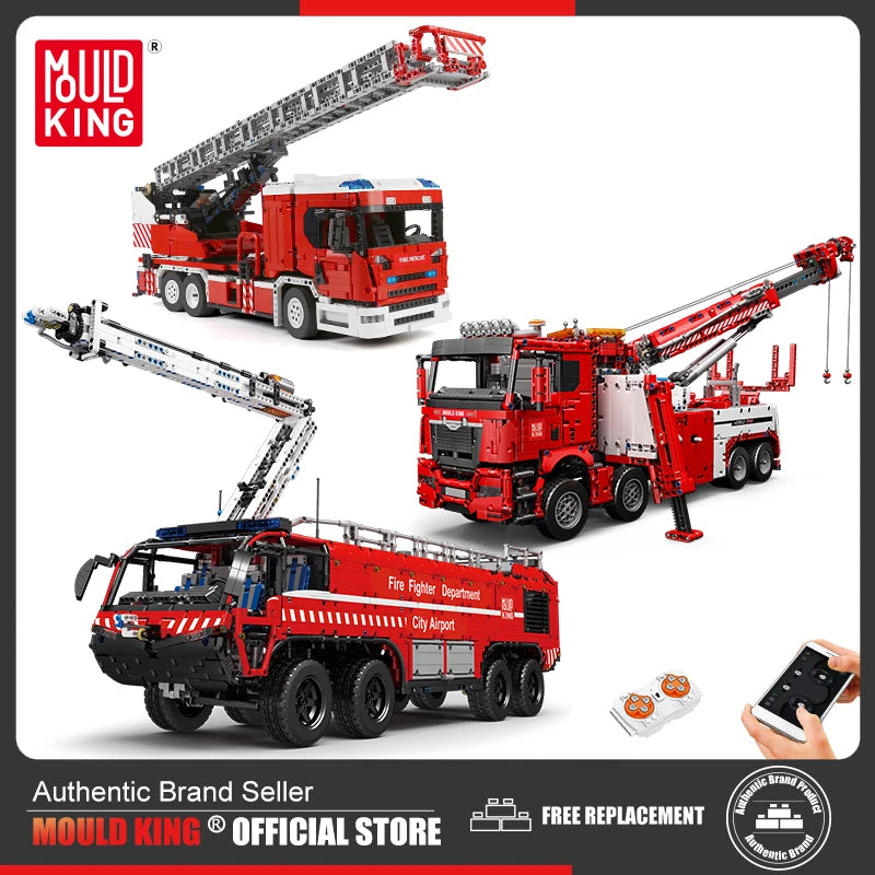 Remote-Controlled Crane Truck Building Set - MOULD KING 13107