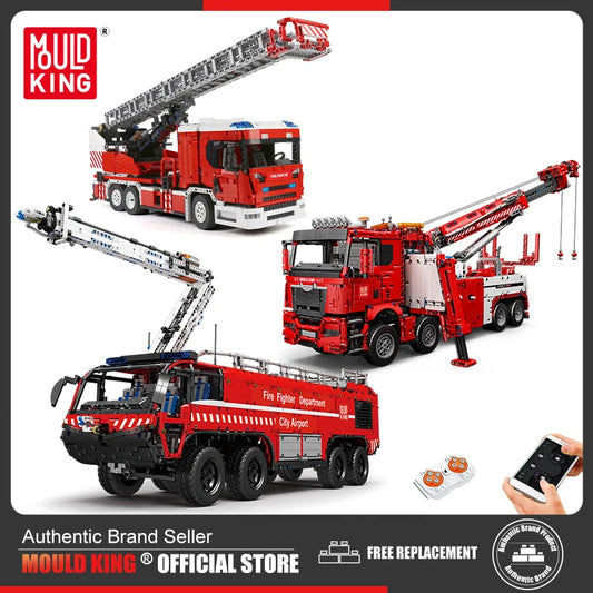 Remote-Controlled Crane Truck Building Set - MOULD KING 13107