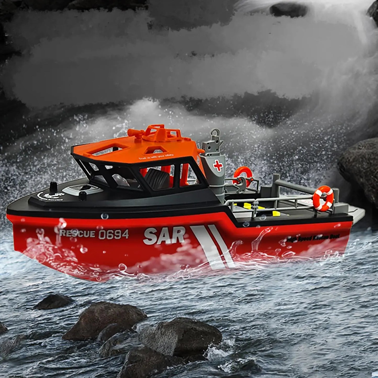 RC Boat | 1/12 Scale | 2.4Ghz 4CH RTR Boat | Black