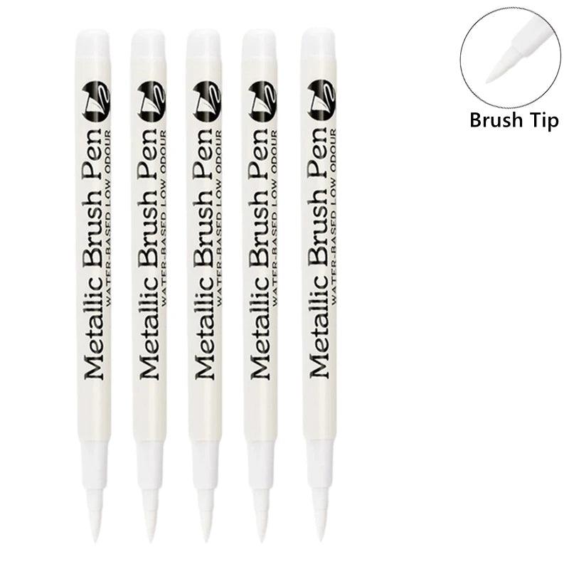 Metallic Paint Pens | Brush Tip Nib | Toylandeu™