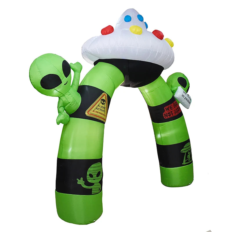 Inflatable Alien Arch | 10.5 Ft | Built In LED Lights | Halloween Yard Decor
