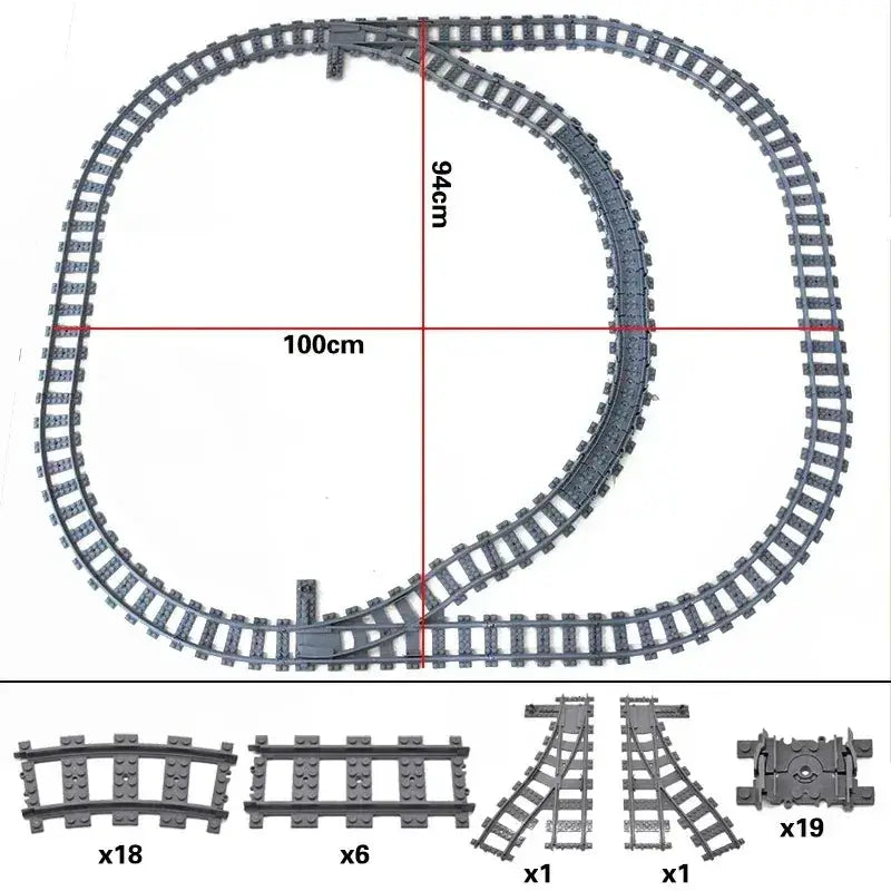 Lego Compatible Flexible Train Tracks Building Set For Kids - ToylandEU