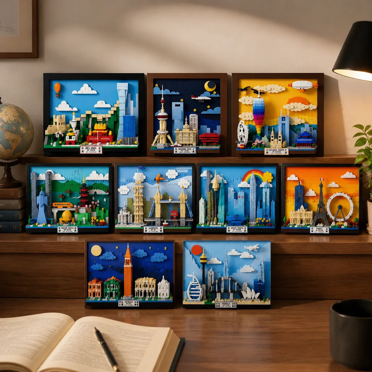 City Block Set | Compatible With Lego | Small Brick Format | Travel Collectible