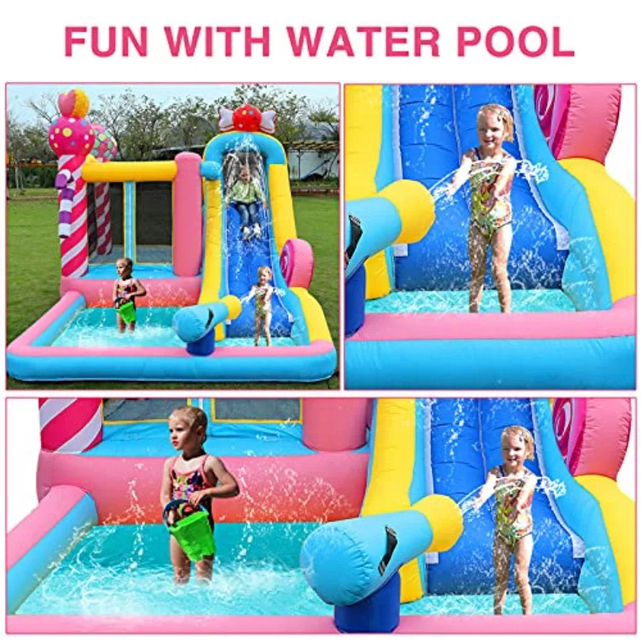 All In One Inflatable Bounce House Water Slide With Blower
